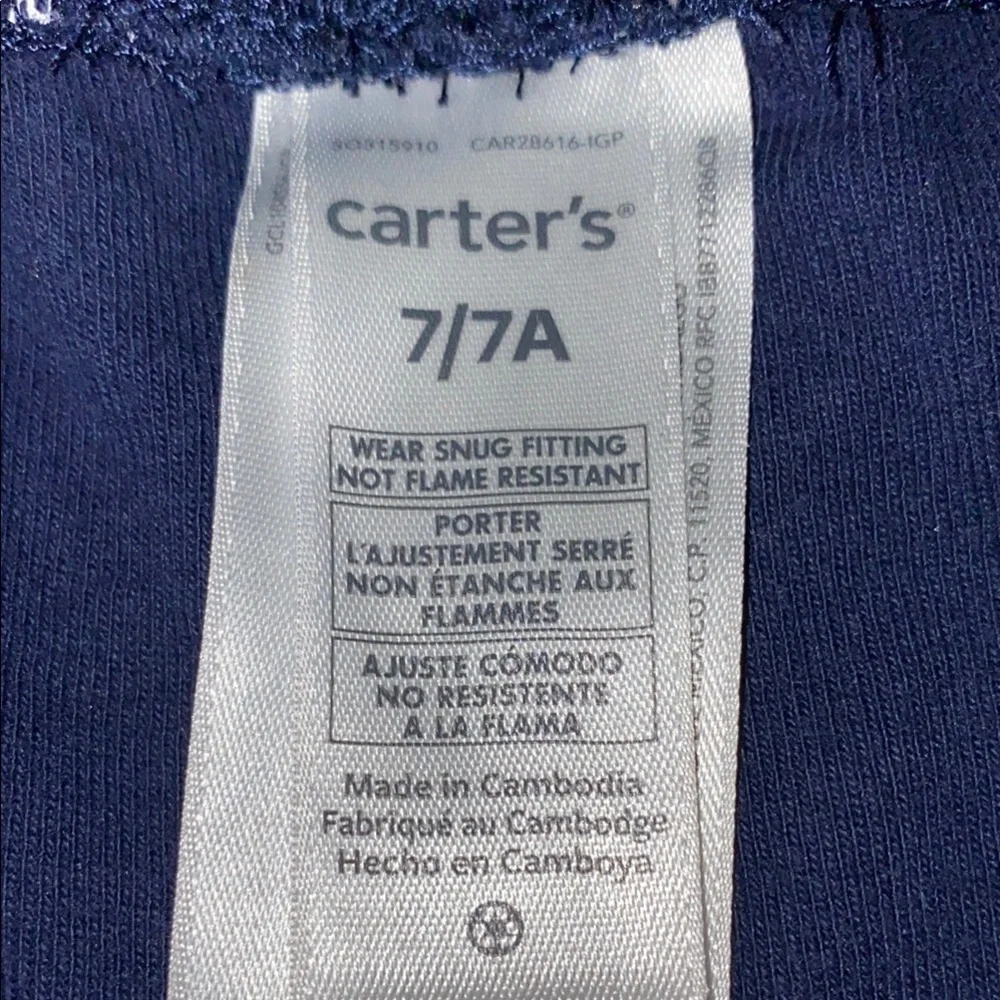 CARTERS jogger style pajama pants black gold white tractor trucks cozy NEW SZ 7